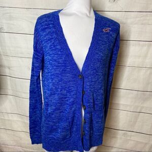 Hollister button up cardigan blue XS